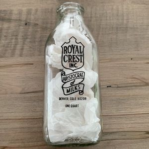 1 QT Glass Milk Bottle